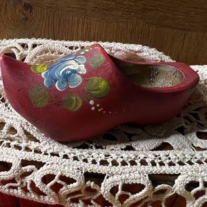Hand Crafted, Floral, Wooden Shoe from The Netherlands